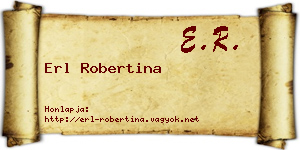 Erl Robertina névjegykártya